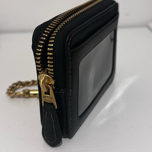 Coach Black Wallet with Gold Zipper - Picture 4 of 6